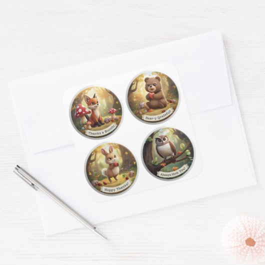 Woodland Friends Stickers – Schattige Bos Dier Pa (Envelop)