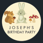 Woodland Friends Verjaardag Sticker<br><div class="desc">Overeenkomende producten in de papierliefdeswinkel voor Design!</div>