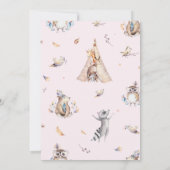 Woodland Friends Wild One verjaardagsuitnodiging Kaart (Achterkant)