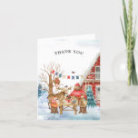 Woodland Friends Winter Birthday Dank je Bedankkaart<br><div class="desc">De kaarsen zijn uit en de cake is slechts een herinnering, maar hun liefde blijft bestaan. Ik dank hen voor hun hulp bij het vieren van de speciale dag. Voeg uw douanetekst aan dit ontwerp toe door de "Edit this design sjabloon"vakjes op de rechterkant van het punt te gebruiken, of...</div>