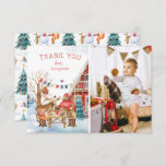 Woodland Friends Winter Birthday Dank je Bedankkaart<br><div class="desc">De kaarsen zijn uit en de cake is slechts een herinnering, maar hun liefde blijft bestaan. Ik dank hen voor hun hulp bij het vieren van de speciale dag. Voeg uw douanetekst aan dit ontwerp toe door de "Edit this design sjabloon"vakjes op de rechterkant van het punt te gebruiken, of...</div>