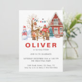 Woodland Friends Winter | Kerstfeestdag Kaart (Staand voorkant)