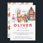 Woodland Friends Winter | Kerstfeestdag Kaart<br><div class="desc">Heb je een kleine met een winterverjaardag?! Dit partijthema is ideaal voor baby showers of feestjes met een mooie verjaardag. Met een charmante waterverf winter picknick scène met schattige dieren. Moose, beer, vossen en nog veel meer! Dit schattige thema voelt boeiend en bijtend. Klassieke oortige tonen zijn perfect voor de...</div>