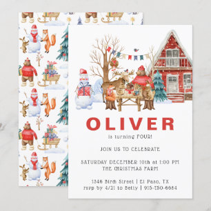 Woodland Friends Winter   Kerstfeestdag Kaart