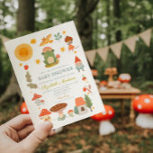 Woodland Frog paddenstoel Baby shower Invitation Kaart