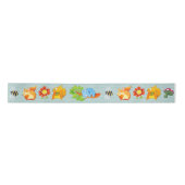 Woodland Fun aqua 3-inch breedband Satijnen Lint (Voorkant)