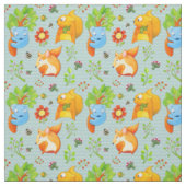 Woodland Fun aqua Fabric Stof (Swatch)