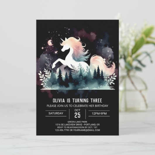 Woodland Fun Horse Verjaardag Kaart (Staand voorkant)