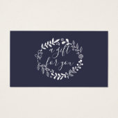 Woodland Garland Navy Blue Gift Certificate Visitekaartje (Voorkant)