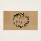 Woodland Garland Rustic Kraft Gift Certificate Visitekaartje (Voorkant)