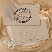 Woodland Garland Rustic Kraft Gift Certificate Visitekaartje