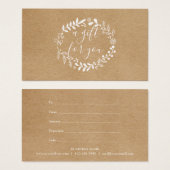 Woodland Garland Rustic Kraft Gift Certificate Visitekaartje (Voorkant /achterkant)