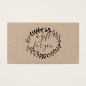 Woodland Garland Rustic Kraft Gift Certificate Visitekaartje (Voorkant)