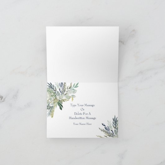 Woodland gebladerte Dank u Bedankkaart (Binnen)