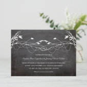 Woodland  geknoopte boom krijtbord bruiloft kaart (Staand voorkant)