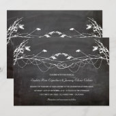 Woodland  geknoopte boom krijtbord bruiloft kaart (Voorkant / Achterkant)