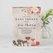 Woodland Gender Neutral Baby shower Invitation Kaart (Staand voorkant)