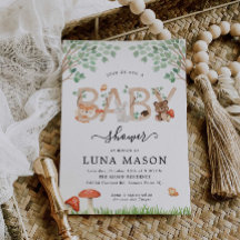 Woodland Gender Neutral Baby shower Invitation