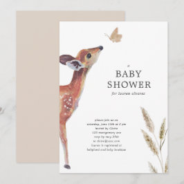 Woodland Gender Neutral Waterverf Baby shower Kaart