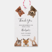 Woodland Genderneutraal Baby shower Cadeaulabel (Voorkant)