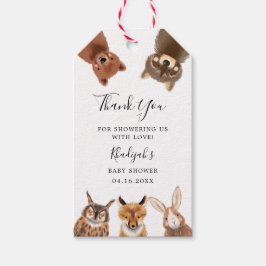 Woodland Genderneutraal Baby shower Cadeaulabel