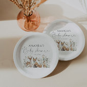 Woodland Genderneutraal Baby shower Papieren Bordje