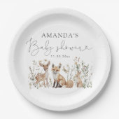 Woodland Genderneutraal Baby shower Papieren Bordje (Voorkant)