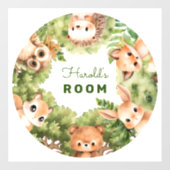 Woodland gepersonaliseerde baby boy kamer raamsticker (Vel)