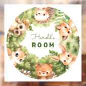 Woodland gepersonaliseerde baby boy kamer raamsticker (Vel 2)