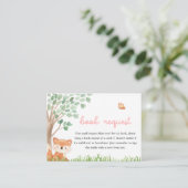 Woodland Girl Baby shower Book Request Informatiekaartje (Staand voorkant)