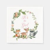 Woodland Girl Baby Shower, Forest Baby shower Servet (Voorkant)