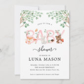 Woodland Girl Baby shower Invitation Kaart (Voorkant)