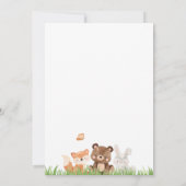 Woodland Girl Baby shower Invitation Kaart (Achterkant)