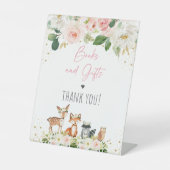 Woodland Girl Books & Gifts Baby shower Reclamebord Met Voetstuk (Voorkant)