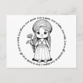 Woodland Girl met Daisies Briefkaart (Voorkant)