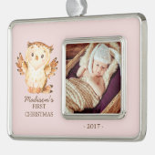 Woodland Girls Baby's 1e kerstfoto Ornament (Links)