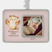 Woodland Girls Baby's 1e kerstfoto Ornament (Voorkant)