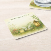 Woodland Glow Baby Shower Invitation | Firefly Jar Kartonnen Onderzetters (Schuin)