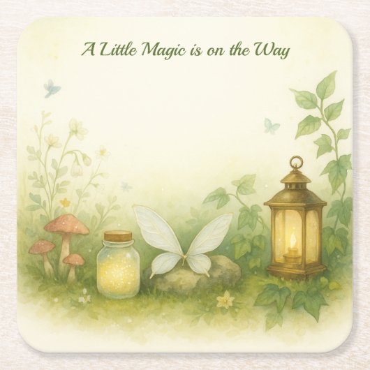 Woodland Glow Baby Shower Invitation | Firefly Jar Kartonnen Onderzetters (Voorkant)