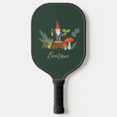 Woodland Gnome en Persoonlijke naam Pickleball Paddle (Voorkant)