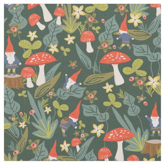Woodland Gnomes Stof (Close Up)