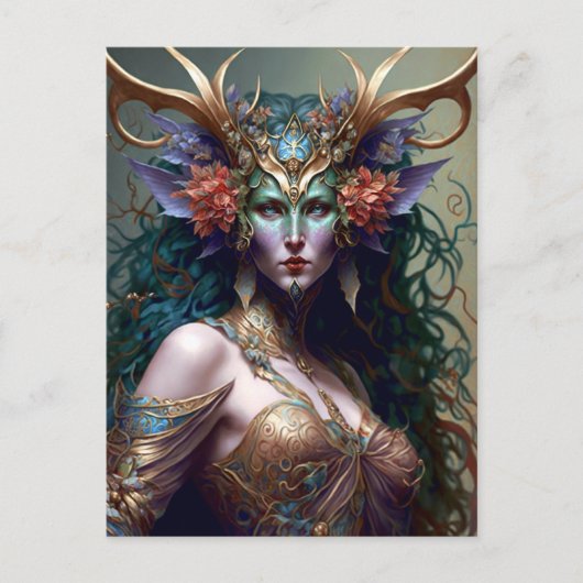 Woodland Goddess Fantasy Art Briefkaart (Voorkant)