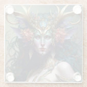 Woodland Goddess Fantasy Art Glazen Onderzetter (Achterkant)