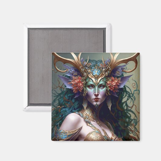 Woodland Goddess Fantasy Art Magneet (Voorkant / Achterkant)