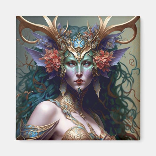 Woodland Goddess Fantasy Art Magneet (Voorkant)
