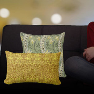 Woodland Gold Bird Rabbit William Morris Pattern Kussen