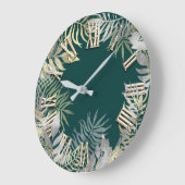 Woodland Golden Fern Blauwgroen Silver Roman Numbe Grote Klok (Hoek)