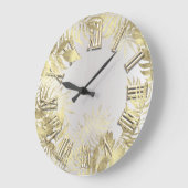 Woodland Golden Fern Foliën Gray Roman Number Grote Klok (Hoek)