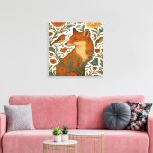 Woodland Grace Fox Motif in Bloom Canvas Afdruk (Insitu (Woonkamer))