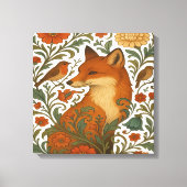 Woodland Grace Fox Motif in Bloom Canvas Afdruk (Voorkant)